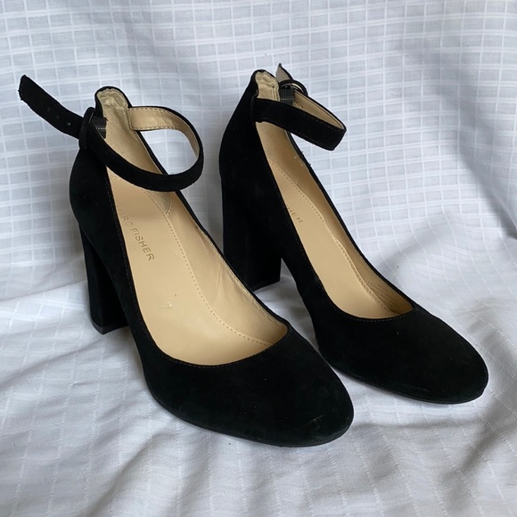Marc Fisher Shoes - Marc Fisher Ion 2 Black Suede Mary Jane Heels